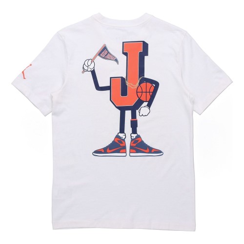 Mens Air Jordan AJ23 Varsity Sports Breathable Printing Pattern Round Neck Short Sleeve White T-Shirt UK